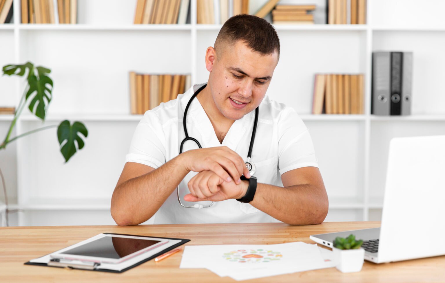 The Future of Telemedicine: Healthcare at Your Fingertips Wearable technology monitoring patient health data.
